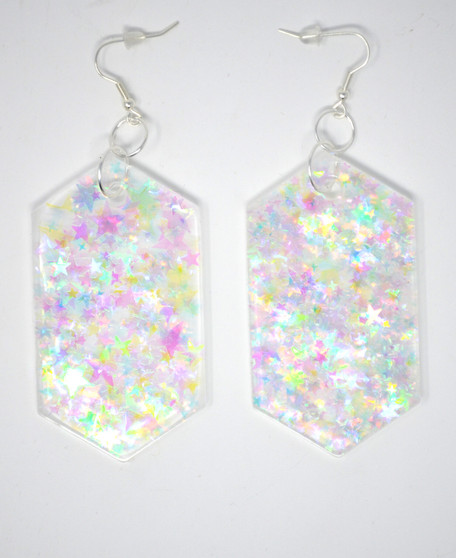 Clear Quartz Diamonds | Handmade Glitter Earrings