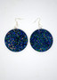 Sapphire Disk | Handmade Glitter Earrings