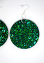 Emerald Disks | Handmade Glitter Earrings