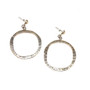 925 Sterling Silver Hammered Abstract Circle Dangle Earrings