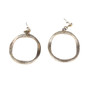 925 Sterling Silver Hammered Abstract Circle Dangle Earrings