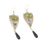 925 Sterling Silver Multi Stone Dangle Shield Earrings