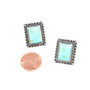 925 Sterling Silver Persian Turquoise Inlay Earrings