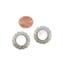 925 Sterling Silver Pink Abalone Stud Earrings
