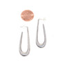 Sterling Silver Elongated Water Drop Hoop Earrings