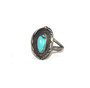 925 Sterling Silver Southwest Leaf and Rope Turquoise Ring