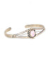 925 Sterling Silver Synthetic Pink Opal Cuff