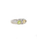 925 Sterling Silver Pear and Round Stone Geometric Ring
