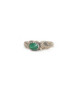 925 Sterling Silver Southwest Style Malachite Leaf Ring