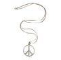 Sterling Silver Peace Sign Necklace 925