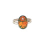 925 Sterling Silver Oval Floral Resin Ring