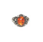 Sterling Silver Victorian Style Amber Ring