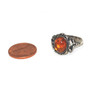 Sterling Silver Victorian Style Amber Ring