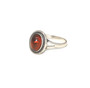 925 Sterling Silver Modern Amber Cabochon Ring