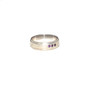 925 Sterling Silver Amethyst Pipe Ring Band