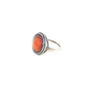 Sterling Silver Domed Amber Ring