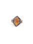 Sterling Silver Geometric Amber Ring
