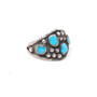 925 Sterling Silver Granulated Turquoise Cluster Ring - Size 11