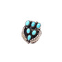 925 Sterling Silver Clustered Turquoise Leaf Ring - Size 5.5