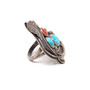 925 Sterling Silver Authentic Navajo Scroll Feather Plate Ring - Size 6