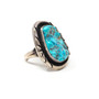 925 Sterling Silver Authentic Navajo Minimalist Turquoise Ring - Size 7