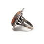 925 Sterling Silver Petrified Wood Platter Ring - Size 8