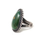 Sterling Silver 925 Dark Green Turquoise Plate Ring - Size 4.5