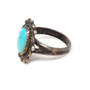 Sterling Silver 925 Turquoise Petite Portrait Frame Ring - Size 6.75