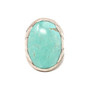 Sterling Silver 925 Bell Turquoise Oversized Signet Ring - Size 8