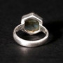 925 Sterling Silver Hexagonal Labradorite Ring - Size 5.25