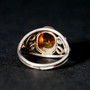 925 Sterling Silver Glass Citrine Leaf Ring - Size 5.5