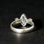 925 Sterling Silver Triple Moonstone Ring - Size 6
