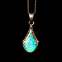925 Sterling Silver Opal Fish Scale Pendant Necklace