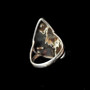 Sterling Silver 925 Brown Moss Agate Minimalist Ring - Size 10