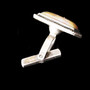 Sterling Silver Petrified Wood Cuff Links