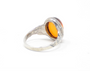 Spiral Amber Cast Setting 925 Sterling Silver Ring Size 8