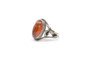 Floral Danish Style Amber Sterling Silver Ring Size 8