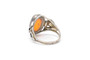 Floral Danish Style Amber Sterling Silver Ring Size 8