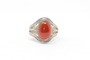 Oval Carnelian Swirl 925 Setting Sterling Ring Size 10