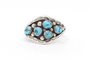 925 Sterling Navajo Turquoise Cluster Ring