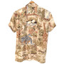 Safari Print Hawaiian Shirt | Pearl Snaps | Men's Small