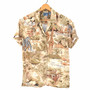 Safari Print Hawaiian Shirt | Pearl Snaps | Men's Small