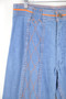 1970s Faded Glory 100% Cotton Denim Bell Bottoms With Orange Quilted Stitch Detail. 30”