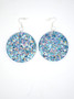 Aquamarine Disk | Handmade Glitter Earrings