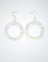 Clear Quartz Donuts | Handmade Glitter Earrings