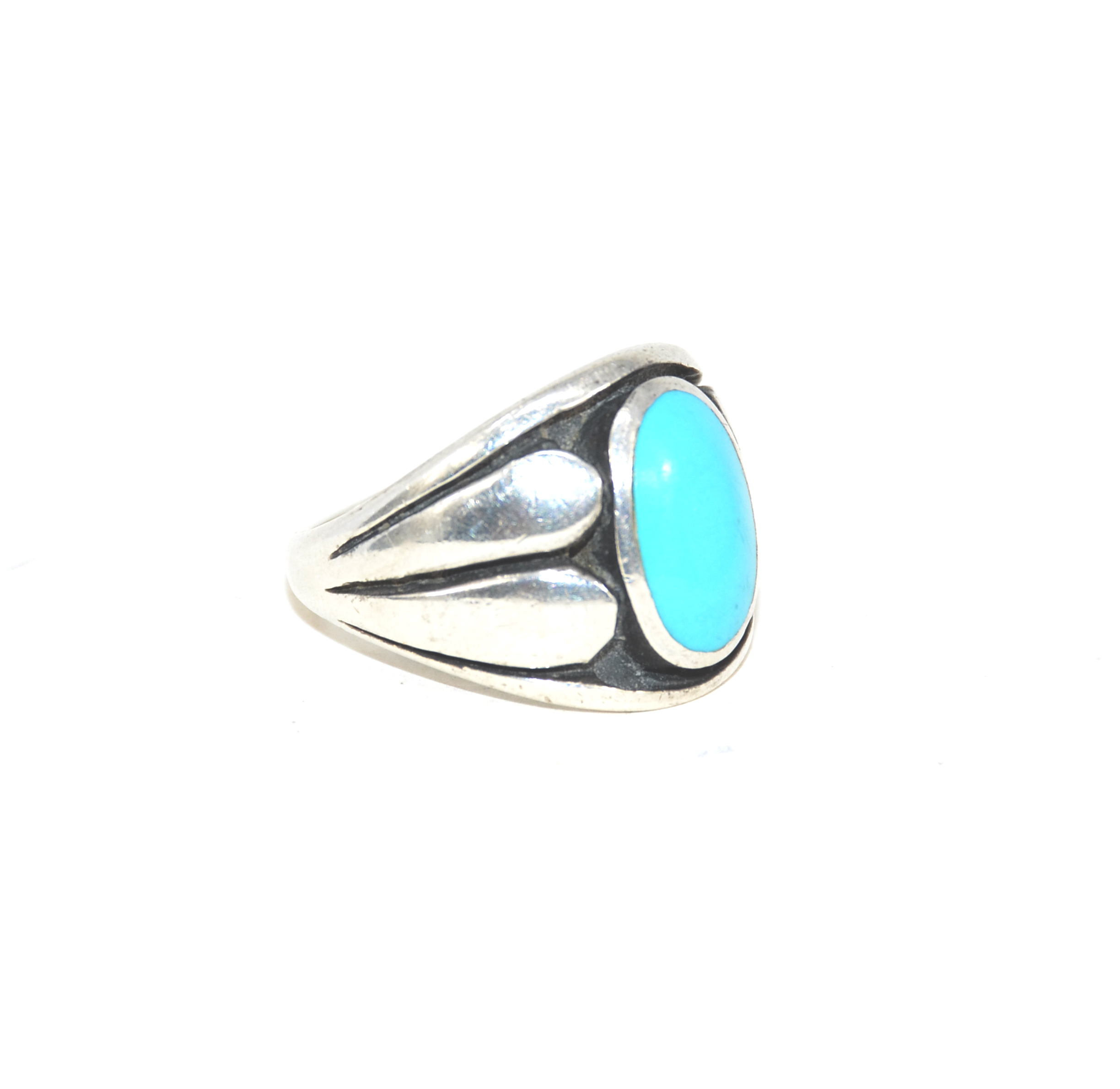 Turquoise ring size 7 Navajo squash blossom design southwest long ster –  SpiritbeadNW