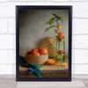 with Clementine's Oranges Table Physalis Fruit Citrus Bottle Vase Wall Art Print