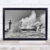 sea storm Lighthouse Tower Architecture Weather Splash Drama Wall Art Print