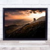 Sunset Ride Action Bike Sport Bicycle Evening Mountain Person Mtb Wall Art Print
