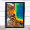 Aerial Colour Yellowstone Prismatic Volcano Water Steam People Wall Art Print